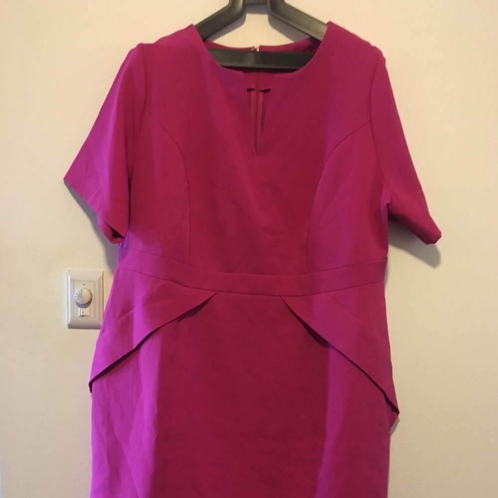 Eloquii Fuchsia Peplum Sheath Dress